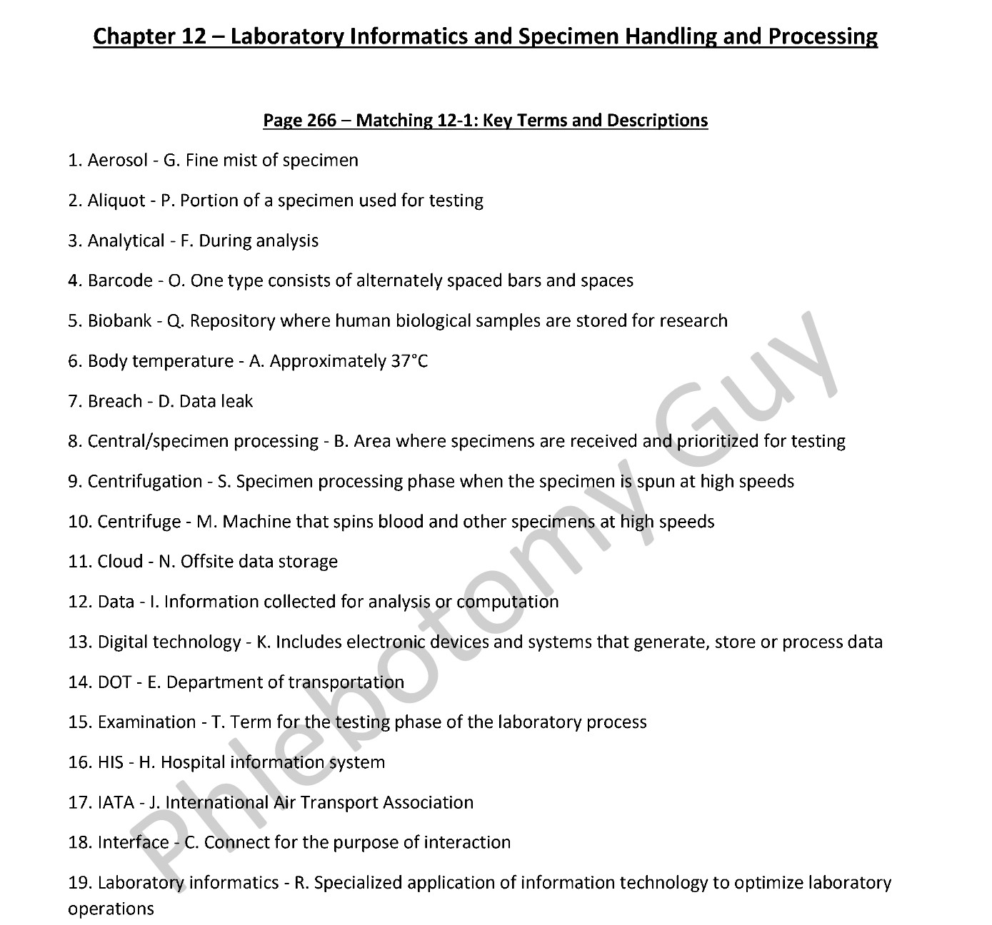 Chapter 12 phlebotomy essentials 8th edition workbook answer key preview -- computers, specimen handling, and processing