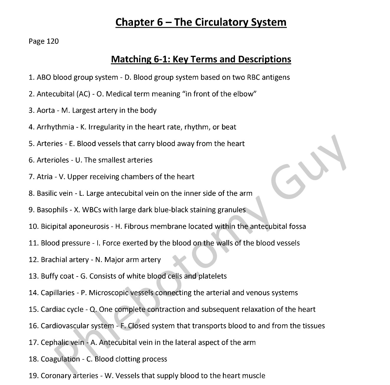 Chapter 6 phlebotomy essentials 8th edition workbook answer key preview -- circulatory system and blood composition