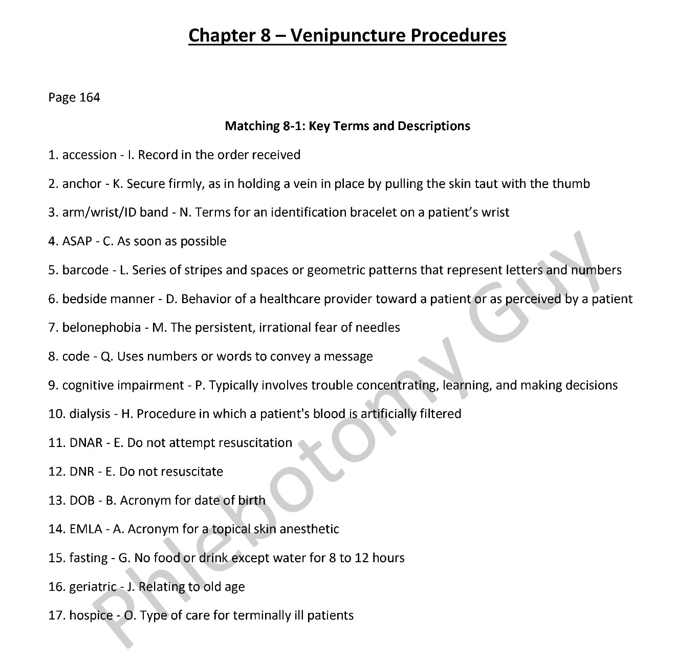 Chapter 8 phlebotomy essentials 8th edition workbook answer key preview -- venipuncture procedures step by step