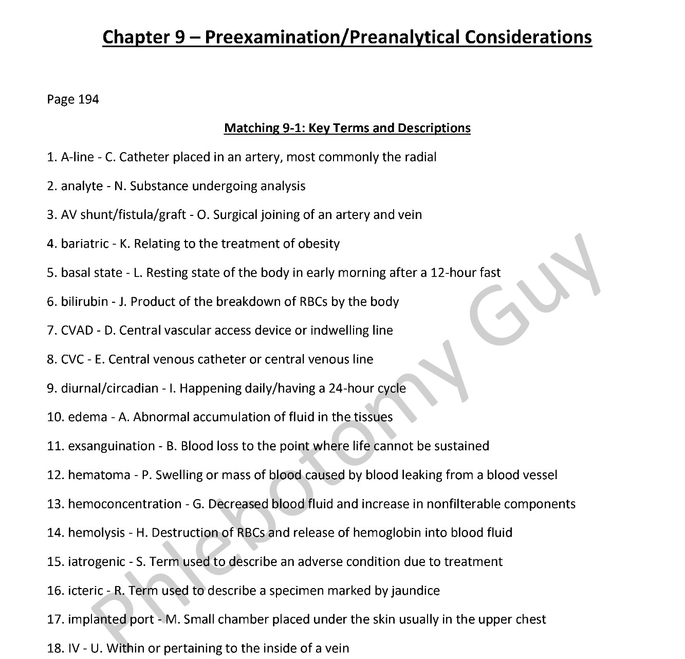Chapter 9 phlebotomy essentials 8th edition workbook answer key preview -- preanalytical considerations and specimen handling